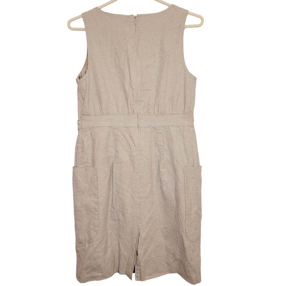 Anthropologie Maeve linen drawstring waist sheath dress Size 0 Coastal Organic - Picture 2 of 11